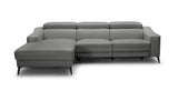 VIG Furniture Modrest Rampart - Modern L-Shape LAF Grey Leather Sectional Sofa with 1 Recliner VGKM-5325-LAF-GRY-SECT