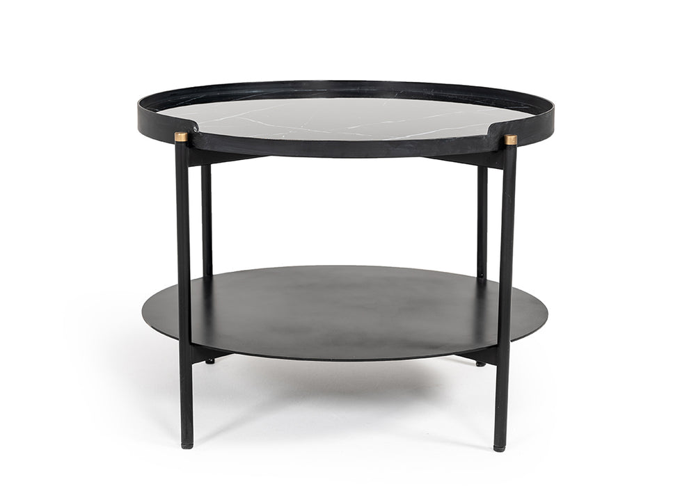 VIG Furniture Modrest Randal Modern Round Black Metal Coffee Table VGLBCOMP-CF60-02