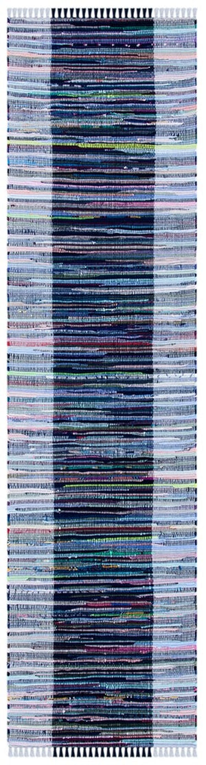 Safavieh Rag Rug 122 Flatweave 100% Cotton Pile Rug Grey / Black 100% COTTON PILE RAR122F-9