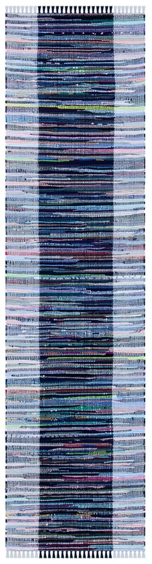 Safavieh Rag Rug 122 Flatweave 100% Cotton Pile Rug Grey / Black 100% COTTON PILE RAR122F-9