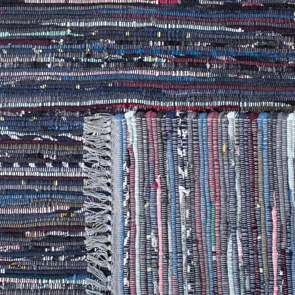 Safavieh Rag Rug 122 Flatweave 100% Cotton Pile Rug Grey / Black 100% COTTON PILE RAR122F-9