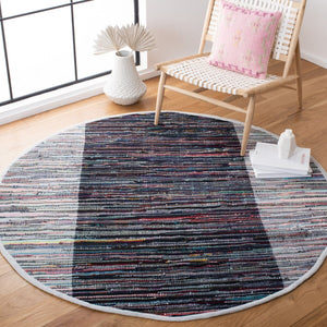 Safavieh Rag Rug 122 Flatweave 100% Cotton Pile Rug Grey / Black 100% COTTON PILE RAR122F-9