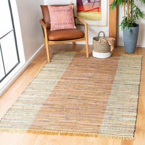 Safavieh Rag Rug 122 Flatweave 100% Cotton Pile Rug Rust / Gold 100% COTTON PILE RAR122P-9