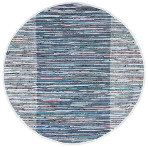 Safavieh Rag Rug 122 Flatweave 100% Cotton Pile Rug Purple / Blue 100% COTTON PILE RAR122V-9