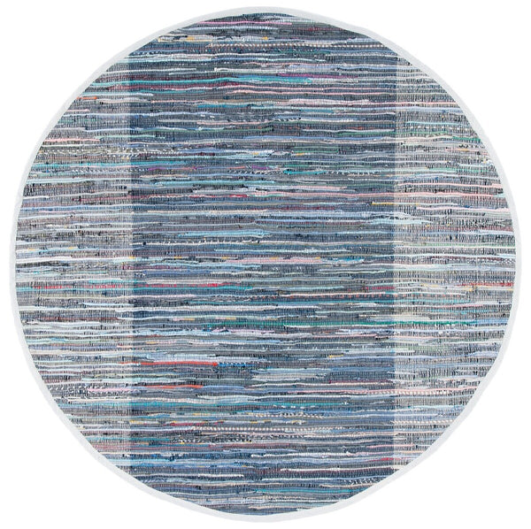 Safavieh Rag Rug 122 Flatweave 100% Cotton Pile Rug Purple / Blue 100% COTTON PILE RAR122V-9