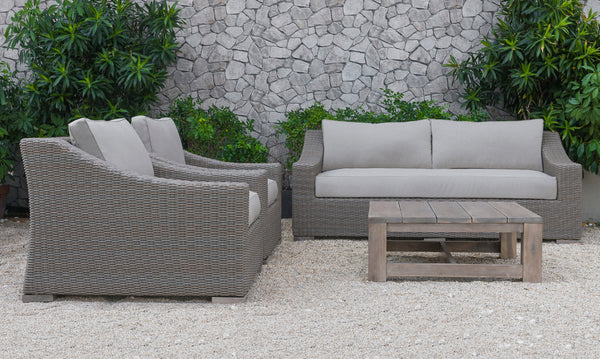 VIG Furniture Renava Palisades Outdoor Beige Wicker Sofa Set VGATRASF-125-BGE