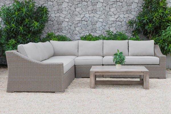 VIG Furniture Renava Pacifica Outdoor Beige Sectional Sofa Set VGATRASF-126-BGE