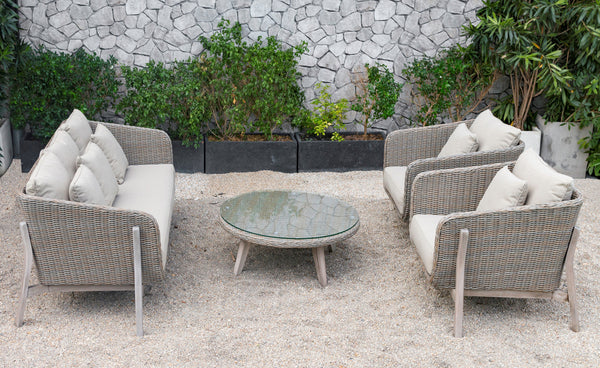 VIG Furniture Renava Carillo Outdoor Beige Wicker Sofa Set VGATRASF-148