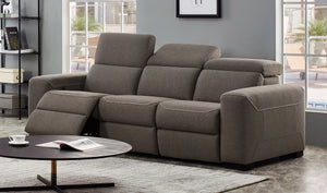 VIG Furniture Divani Casa Raywick Modern Brown Fabric Sofa w/ 2 Recliners VGMB-R110-BRN
