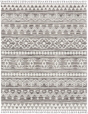 Nourison Asilah ASI03 Bohemian Machine Made Power-loomed Indoor only Area Rug Grey/Ivory 9' x 12'2" 99446889058