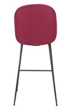 Zuo Modern Miles 100% Polyurethane, Plywood, Steel Modern Commercial Grade Barstool Red, Black 100% Polyurethane, Plywood, Steel