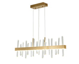 Bethel Gold LED Chandelier in Stainless Steel & Crystal