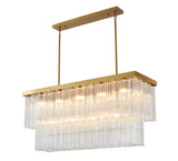 Bethel Satin Brass Chandelier in Metal & Glass