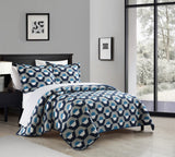 Chic Home Arthur Bed In a Bag Quilt Set Blue King
