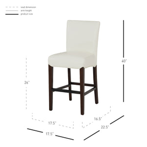 Milton Counter Stool - Elegant Bonded Leather Design with Sturdy Birch Frame and Contemporary Style