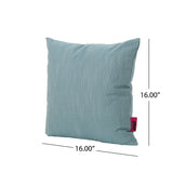 Misty Indoor Teal Water Resistant Small Square Throw Pillows Noble House