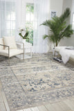Nourison kathy ireland Home Malta MAI05 Vintage Machine Made Power-loomed Indoor only Area Rug Ivory/Blue 9' x 12' 99446361417