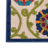 Nourison Aloha ALH19 Outdoor Machine Made Power-loomed Indoor/outdoor Area Rug Blue/Multicolor 9'6 x13' 99446762047