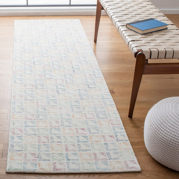 Rd102 Tufted 100% Wool Pile Contemporary Rug Ivory / Blue 100% Wool Pile RD102M-8