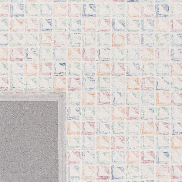 Rd102 Tufted 100% Wool Pile Contemporary Rug Ivory / Blue 100% Wool Pile RD102M-8