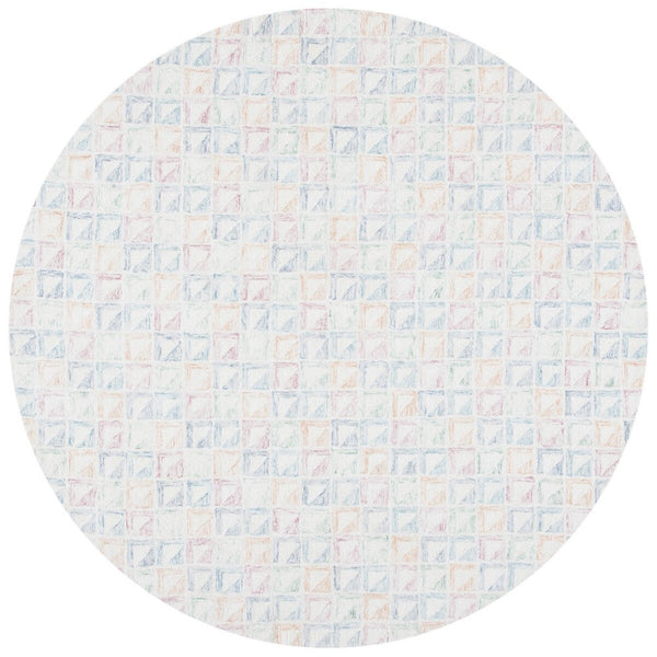 Rd102 Tufted 100% Wool Pile Contemporary Rug Ivory / Blue 100% Wool Pile RD102M-8