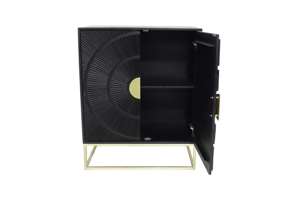 Porter Designs Elio Solid Handcarved Wood Transitional Cabinet Brown 05-125-31-26150