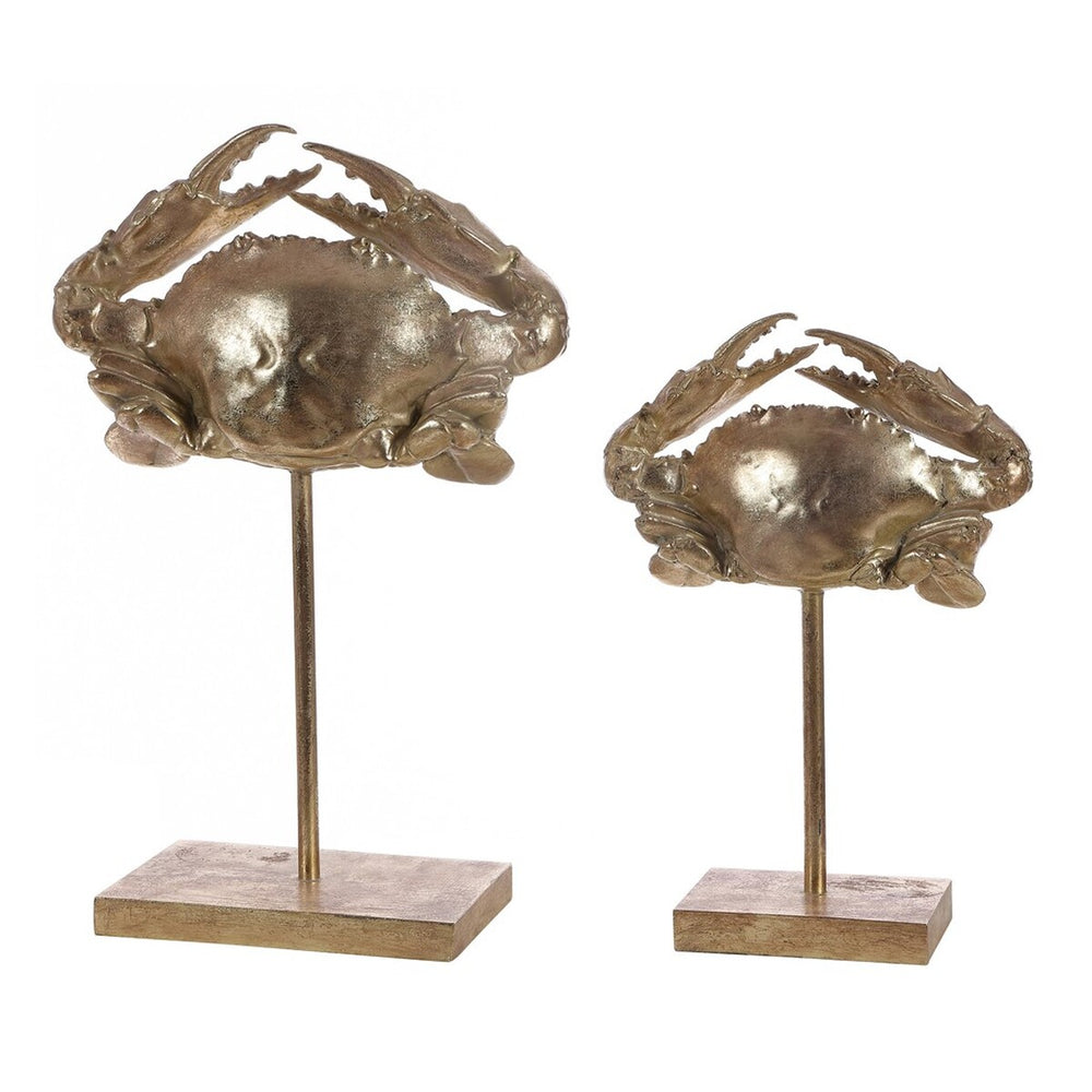 Conra Set of 2 Glamorous Golden Crab Table Décor - Coastal Elegance for Stylish Home Accents