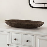 Trellen Set of 2 Decorative Bowls - Serene Faux Wood Centerpiece for Coffee Table Décor Display