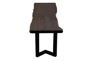 Porter Designs Manzanita Live Edge Solid Acacia Wood Natural Dining Bench Gray 07-196-13-BN58MV-KIT