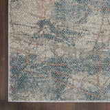 Nourison Rustic Textures RUS15 Rustic Machine Made Power-loomed Indoor only Area Rug Light Grey/Blue 6' x 9' 99446089175