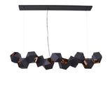 Bethel Black Chandelier in Stainless Steel