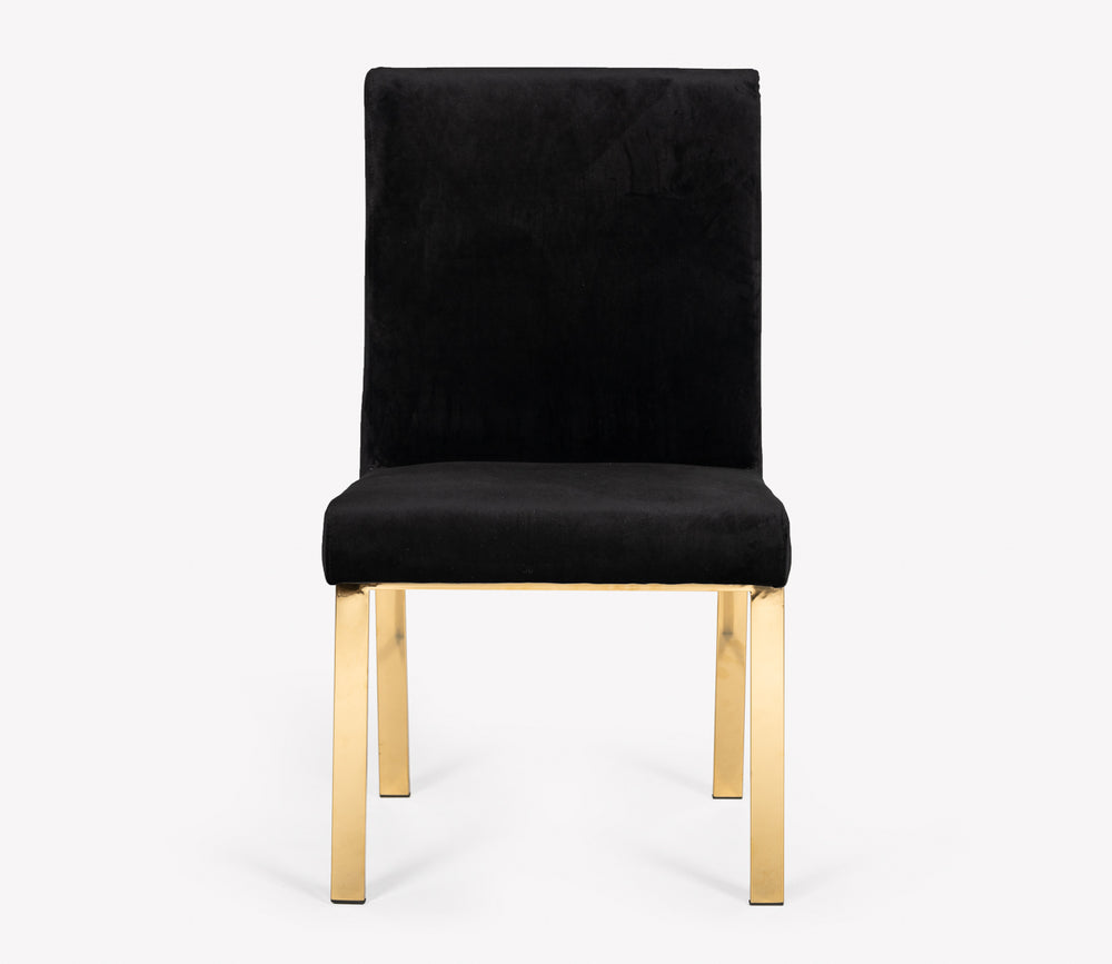 VIG Furniture Modrest Reba Modern Black Velvet & Gold Dining Chair (Set of 2) VGVCB0258G-BLK