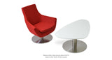 Rebecca Swivel Chair: Luxurious Upholstered Comfort with a Contemporary Stainless Steel Base Design