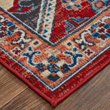 Nolan Distressed Power Loomed Rug - Vintage Kazak Design, Easy-Care, Indoor/Outdoor, Pet Friendly