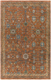 Reign REG-2301 Traditional NZ Wool Rug REG2301-69 Dark Brown, Camel, Black, Wheat, Khaki, Blush, Denim, Emerald 100% NZ Wool 6' x 9'