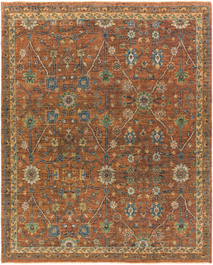 Reign REG-2301 Traditional NZ Wool Rug REG2301-912 Dark Brown, Camel, Black, Wheat, Khaki, Blush, Denim, Emerald 100% NZ Wool 9' x 12'