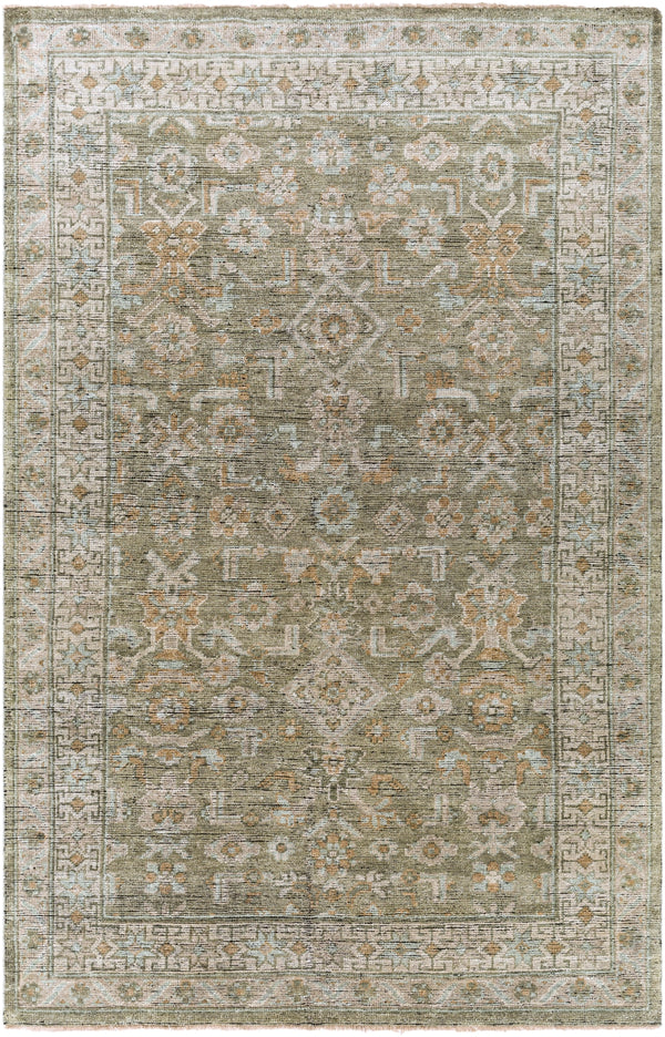 Reign REG-2303 Traditional NZ Wool Rug REG2303-69 Sage, Camel, Saffron, Grass Green, Beige, Black 100% NZ Wool 6' x 9'