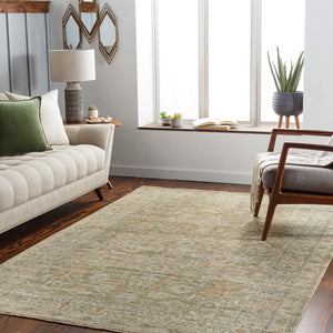 Reign REG-2303 Traditional NZ Wool Rug REG2303-912 Sage, Camel, Saffron, Grass Green, Beige, Black 100% NZ Wool 9' x 12'