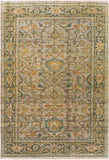 Reign REG-2305 Traditional NZ Wool Rug REG2305-69 Khaki, Black, Teal, Bright Yellow, Peach, Burnt Orange 100% NZ Wool 6' x 9'