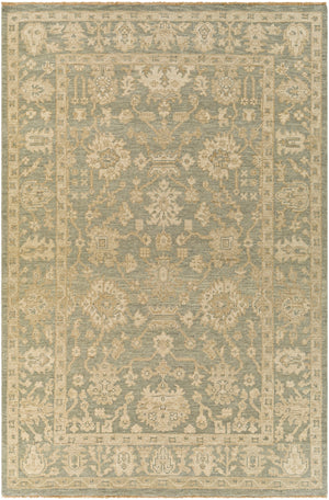 Reign REG-2306 Traditional NZ Wool Rug REG2306-69 Dark Green, Khaki, Cream, Tan, Wheat 100% NZ Wool 6' x 9'