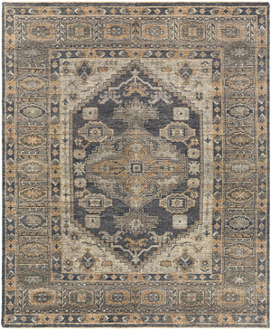 Reign REG-2309 Traditional NZ Wool Rug REG2309-912 Charcoal, Medium Gray, Taupe, Khaki, Camel 100% NZ Wool 9' x 12'