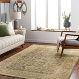 Reign REG-2310 Traditional NZ Wool Rug REG2310-912 Sage, Camel, Grass Green, Saffron, Beige, Black 100% NZ Wool 9' x 12'