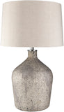 Reilly REI-001 Modern Linen, Glass, Iron, Metal Table Lamp REI-001 Ivory, Taupe Linen, Glass, Iron, 100% Metal 30"H x 18"W x 18"D