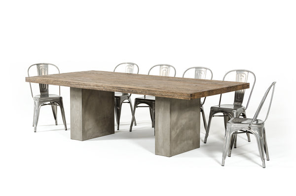VIG Furniture Modrest Renzo Modern Oak & Concrete 79" Dining Table VGGRRENZO-79