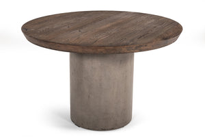 VIG Furniture Modrest Renzo Modern Round Oak & Concrete Dining Table VGGR649320