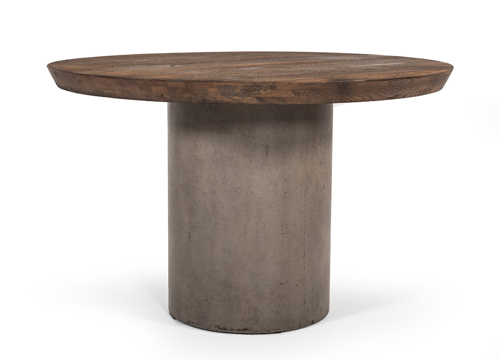 VIG Furniture Modrest Renzo Modern Round Oak & Concrete Dining Table VGGR649320