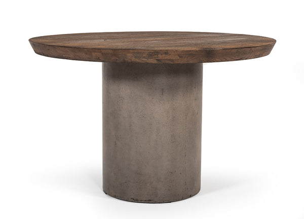 VIG Furniture Modrest Renzo Modern Round Oak & Concrete Dining Table VGGR649320