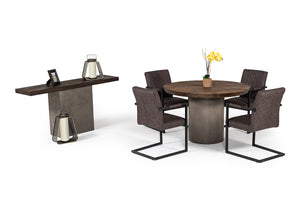 VIG Furniture Modrest Renzo Modern Round Oak & Concrete Dining Table VGGR649320