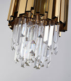 Bethel Gold Single Pendant Lighting in Stainless Steel & Crystal