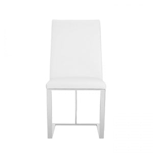 VIG Furniture Modrest Frankie - Modern White & Brushed Stainless Steel Dining Chair VGGA-6917CH-WHT-SS-DC VGGA-6917CH-WHT-SS-DC